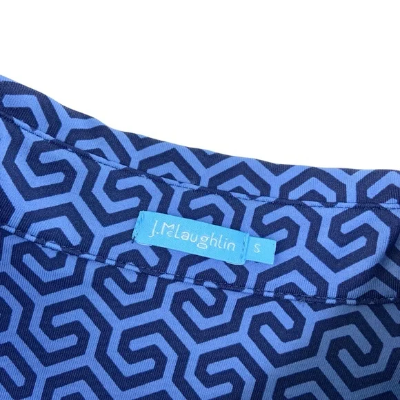 NWOT JMclaughlin Lawrence Geometric Sheath Dress in Blue - Picture 3 of 7